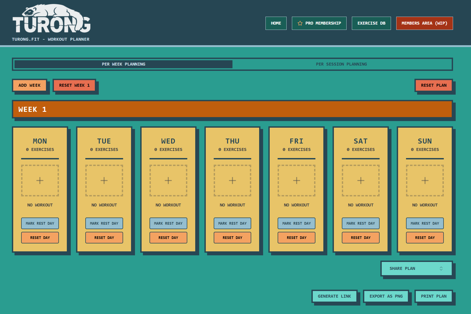 Turong.fit interface preview